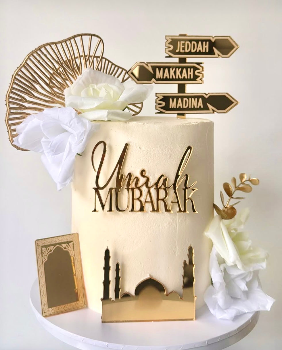 Umrah Mubarak Charm and topper set