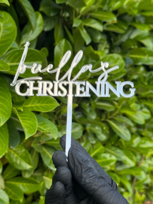 Personalised Christening Set Cake Topper and Cross