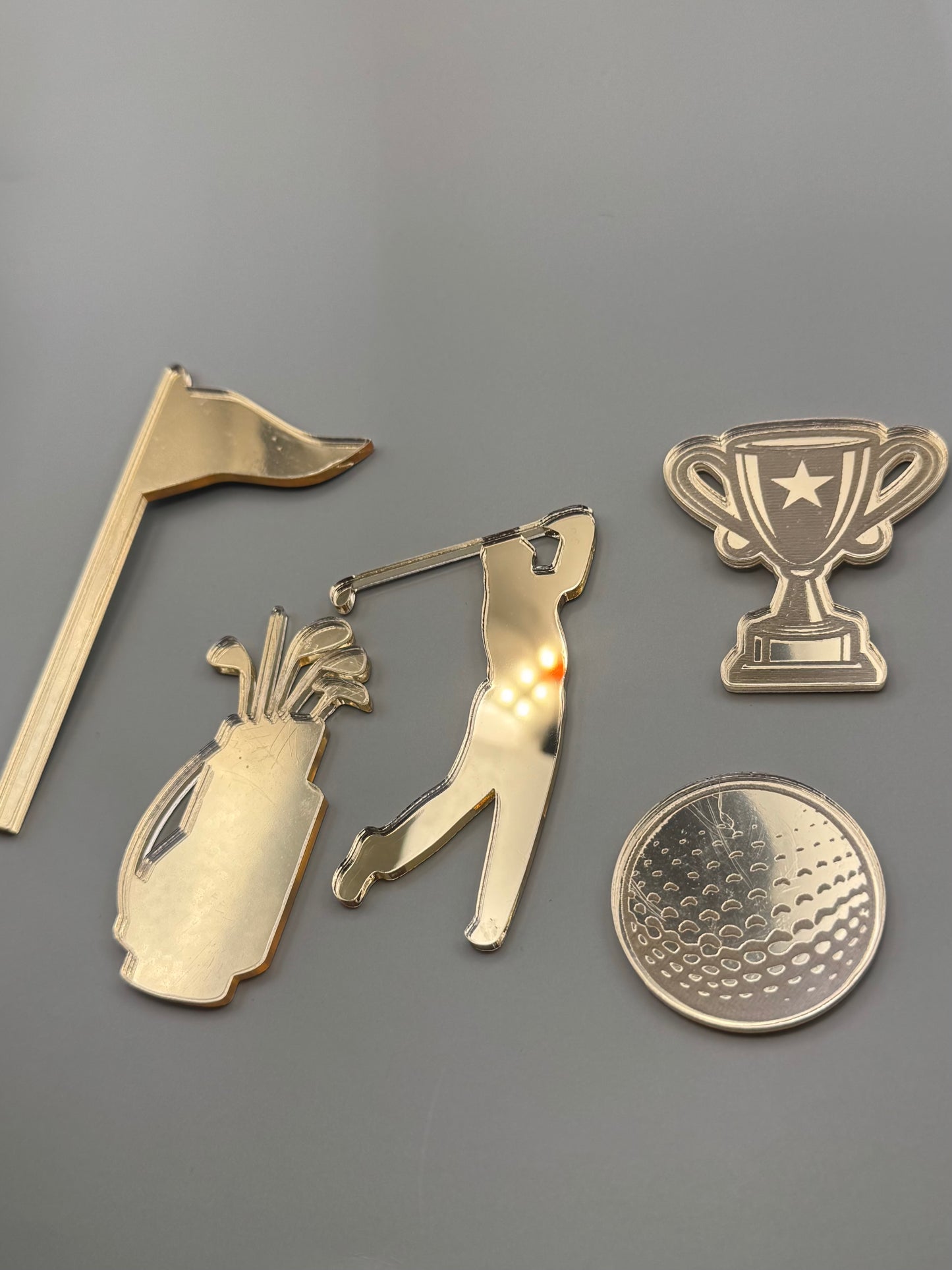 Golf Theme Cake Charm Set