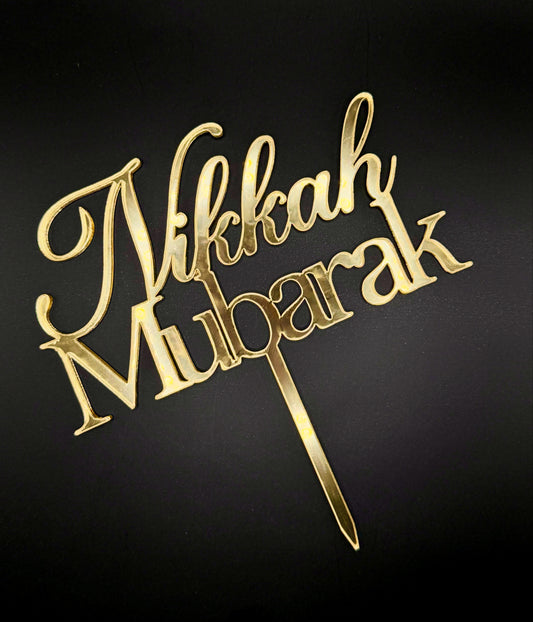 Nikkah Mubarak Cake Topper