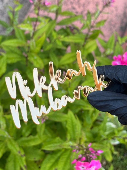 Cute Nikkah Mubarak Cake Charm