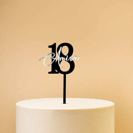 Double Layer Name and Age Cake Topper